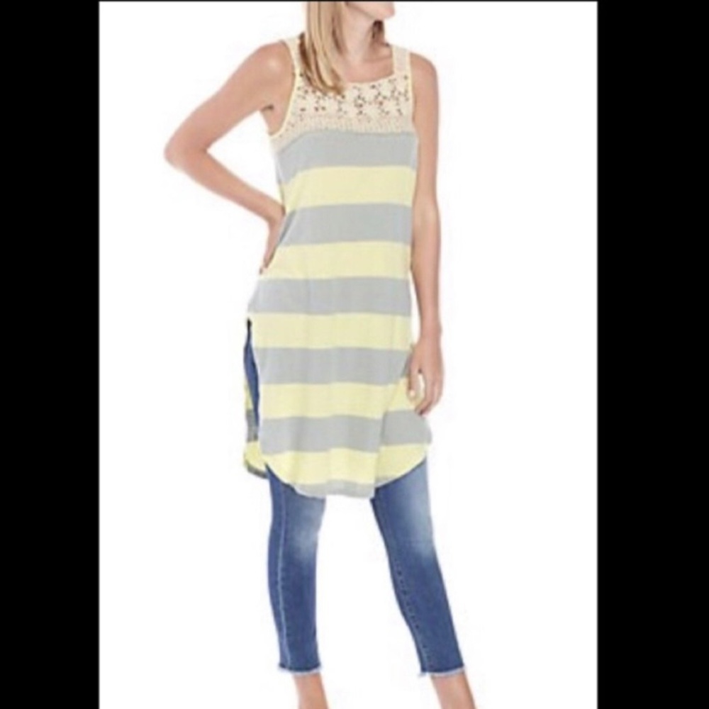 Free People Striped Beach Coverup Tunic Dress Size XS NWT
